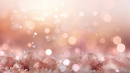 Enchanted Christmas Glitter background in gentle pink colours 