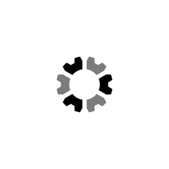 Gear logo. Gear icon symbol  isolated on white background