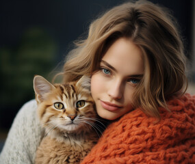 girl with cat