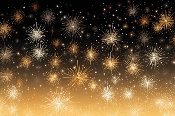 Naklejka premium a christmas fireworks on the golden night sky Generative Ai
