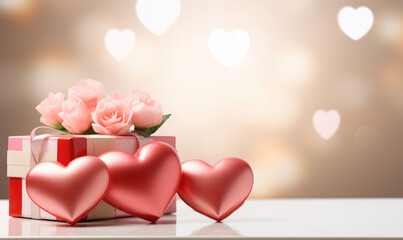 valentines day card with roses