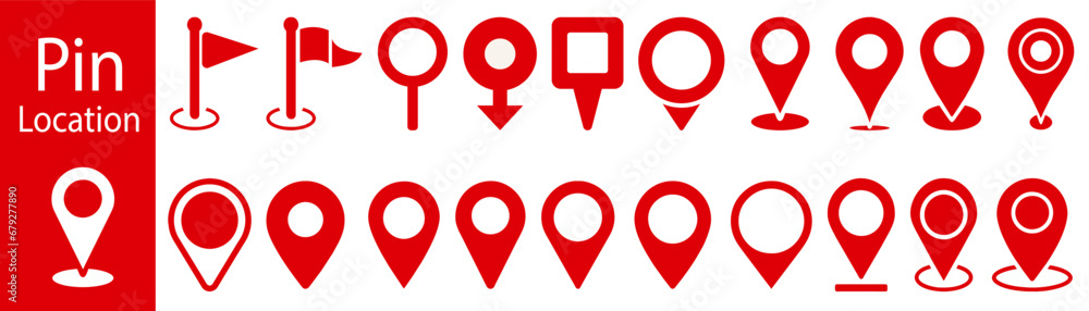 Aufkleber pin map marker pointer icon. map pin place marker. geo location icon set vector. navigation and rout