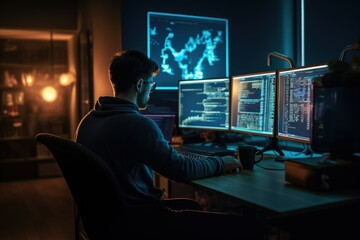 A cybersecurity expert at work