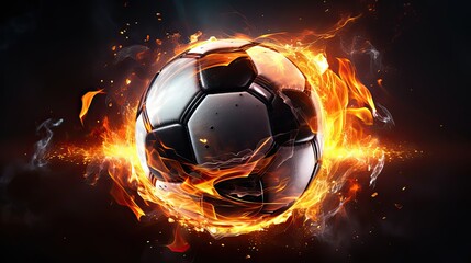 Fototapeta premium mechanical futuristic soccer ball or football in glossy