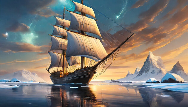 Segelschiff in der Arktis