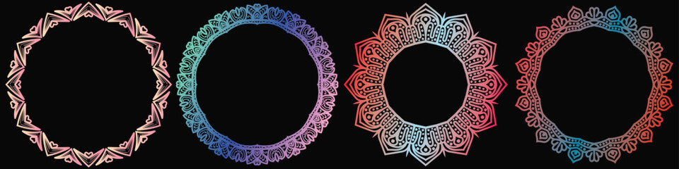 Art circle design elements set.