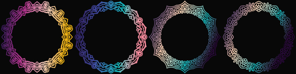 floral art frame design set.