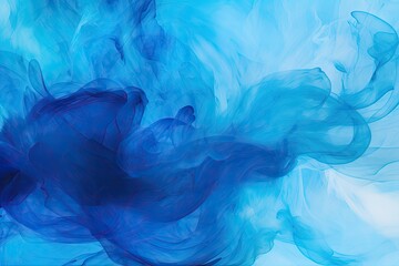 Abstract background of blue ink in water. Ink swirling in water, Saturated Abstract Blue Background, AI Generated