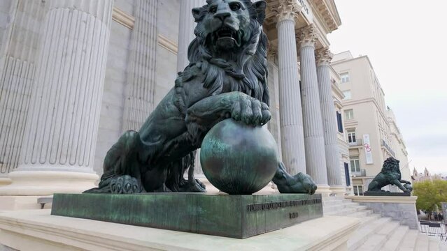 Cover of the building that houses the Congress of Deputies in the capital of Spain, Madrid.