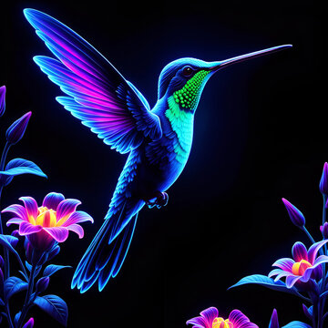 Illustration colibri lumineux 