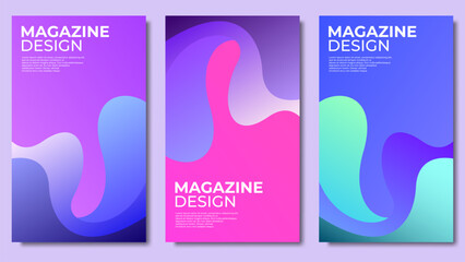modern abstract geometric and curvy magazine design