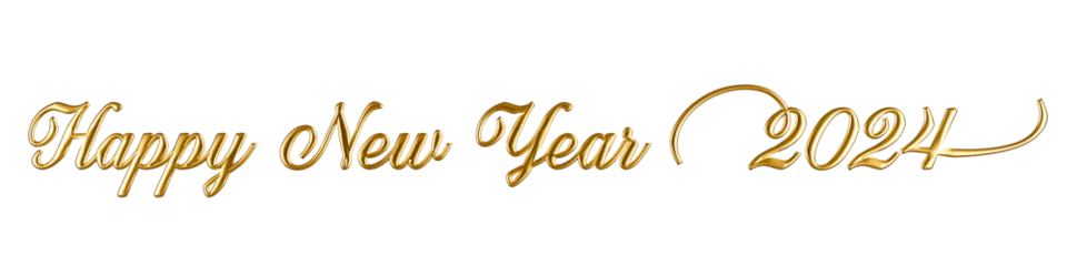 Foto op Plexiglas  Happy new year 2024 gold text in 3d rendering isolated © Buffstock