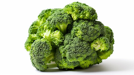 Freeze broccoli green fresh raw chopped store white background image Ai generated art