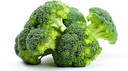 Freeze broccoli green fresh raw chopped store white background image Ai generated art