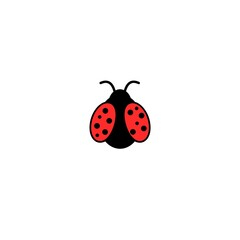 Ladybug icon for web design isolated on white background