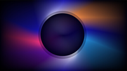 Circle frame dark puple black hole copy space absorbing multiple colors creative showcase background