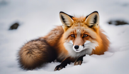 Adorable Red Fox in Winter Gran Paradiso National Park