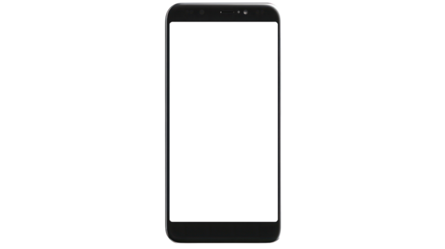 smartphone on the transparent background