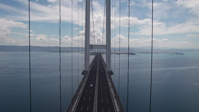 osmangazi bridge, Istanbul, aerial footage, fg01