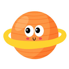 saturn planet cartoon icon. © Boonsub