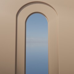 cream 3D Rendered Podium Background for Product Showcase 