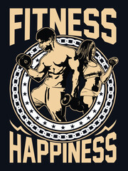 Fitness T-Shirt Design. Gym T-Shirt Design.