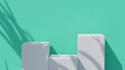 green 3D Rendered Podium Background for Product Showcase 