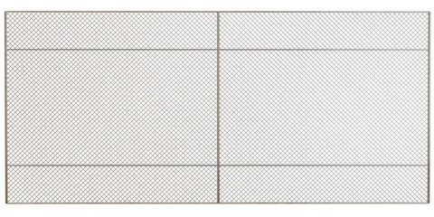 Dive into a 3D illustration featuring a cross-mesh fence with a pole, presented in PNG format and isolated against a transparent background.