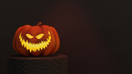 halloween 3D Rendered Podium Background for Product Showcase 