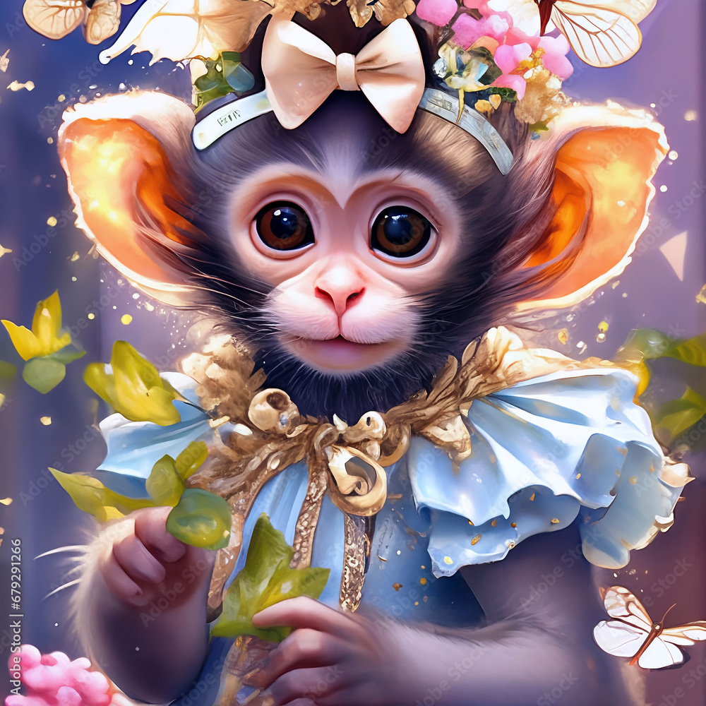 Poster monkey in dress