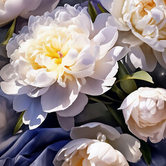 white peonies