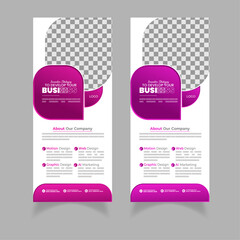 Clean abstract shapes business roll up banner display set