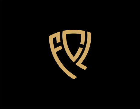 FCL creative letter shield logo design vector icon illustration