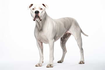 Dogo Argentino breed dog with white background - obrazy, fototapety, plakaty