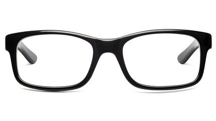 Fototapeta premium Classic black eye glasses front view, isolated