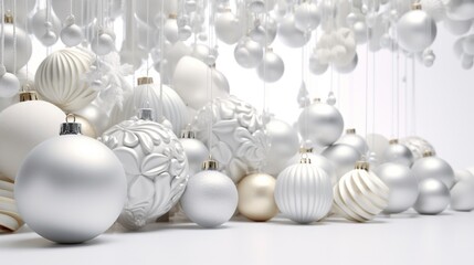 White color ornaments with white background.Generative AI