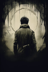 Stalker, retro movie poster in 70s style, Generative AI © Album Art Vibes