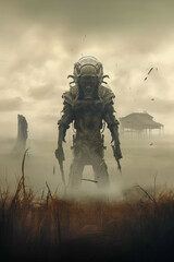 Stalker, retro movie poster in 70s style, Generative AI © Album Art Vibes