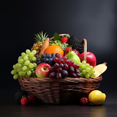 basket of fruits, fresh fruits