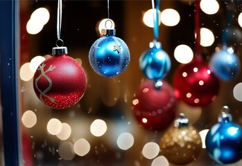 Close-up photo of Christmas decorations.