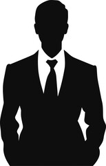 Silhouette of a business man hands in pocket - with clipping path