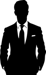 vector men silhouettes standing face to face