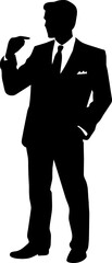 Fototapeta premium business man standing silhouette isolated