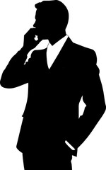 Business man vector silhouette illustration black color