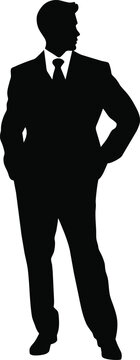 recommend clip art: business man standing silhouette isolated