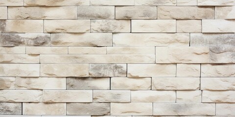 Cream and white brick wall texture background
