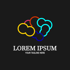 Brain Logo design vector template. Thinking about idea concept. Brainstorm power thinking brain Logotype. Brain Logo icon.