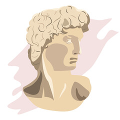 Greek sculpture. Vector illustration for an art exhibition, banner for a gallery or museum. EPS10.
