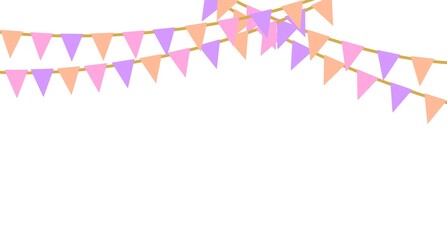 White Party Background with Colorful Flags Illustration.