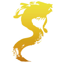 龍・ドラゴンの墨絵風イラスト素材　ベクター